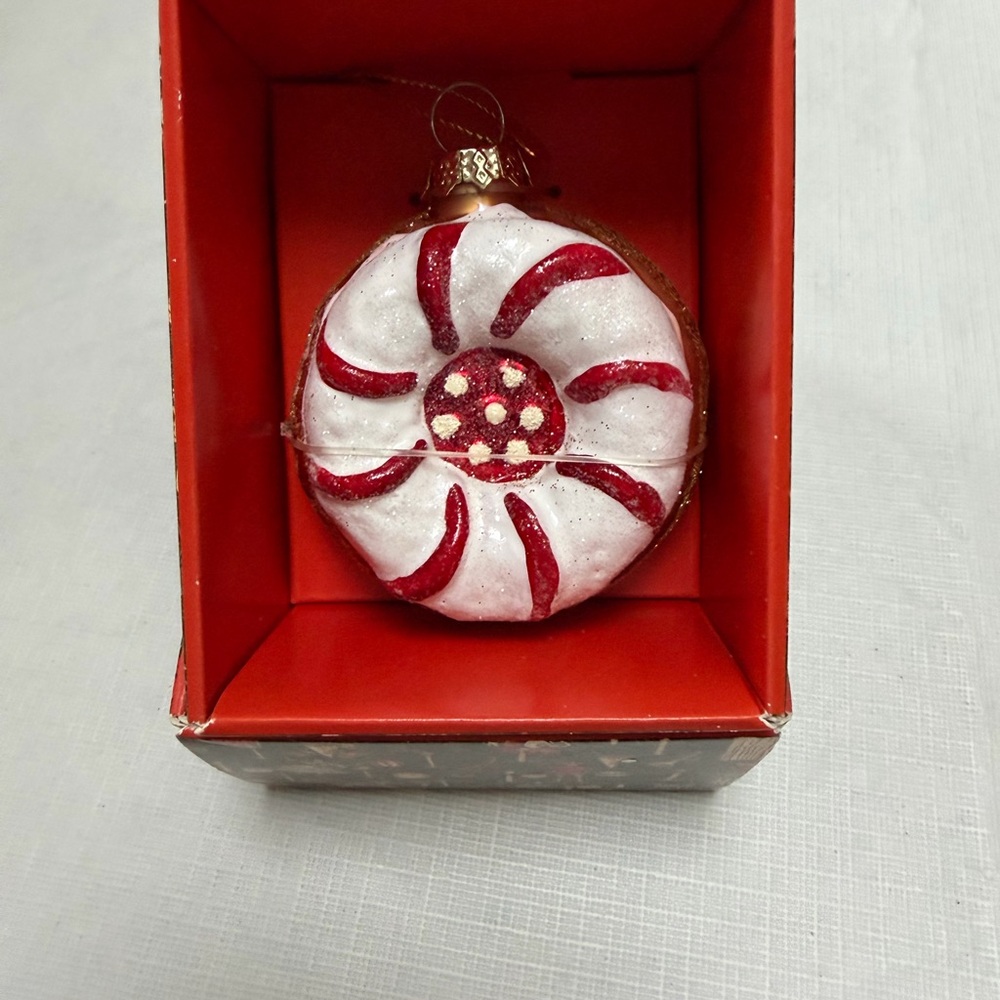 John Derian for Target 2025 Holiday cookie blown Glass Ornament in White and Red